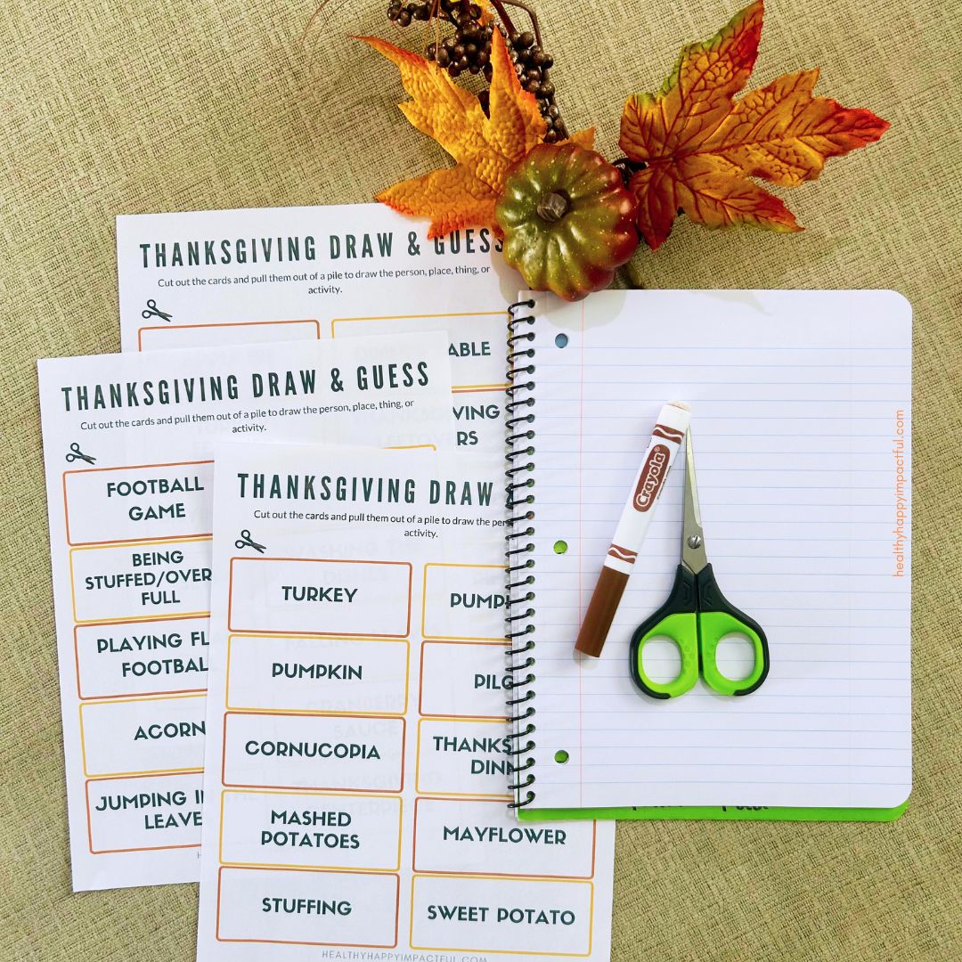 Thanksgiving Draw & Guess Cards - Hilarious Prompts, Guaranteed Laughs