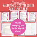 Valentine's Day Scattergories Game