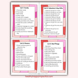 Valentine's Day Scattergories Game