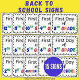 First & Last Day of School Signs Bundle (Preschool–12th Grade) | 30 Printable Back To School Signs