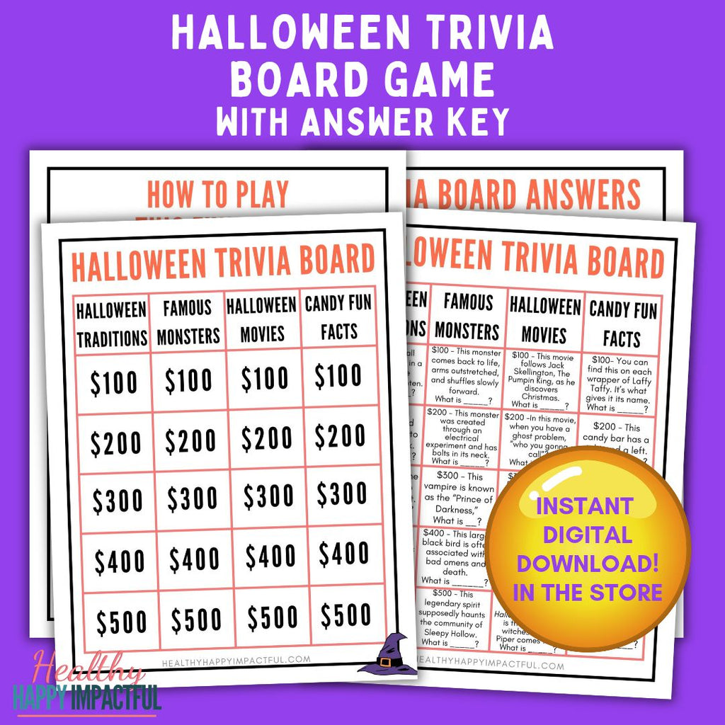 Halloween Trivia Showdown - Hilarious Game-Show Style Board Game
