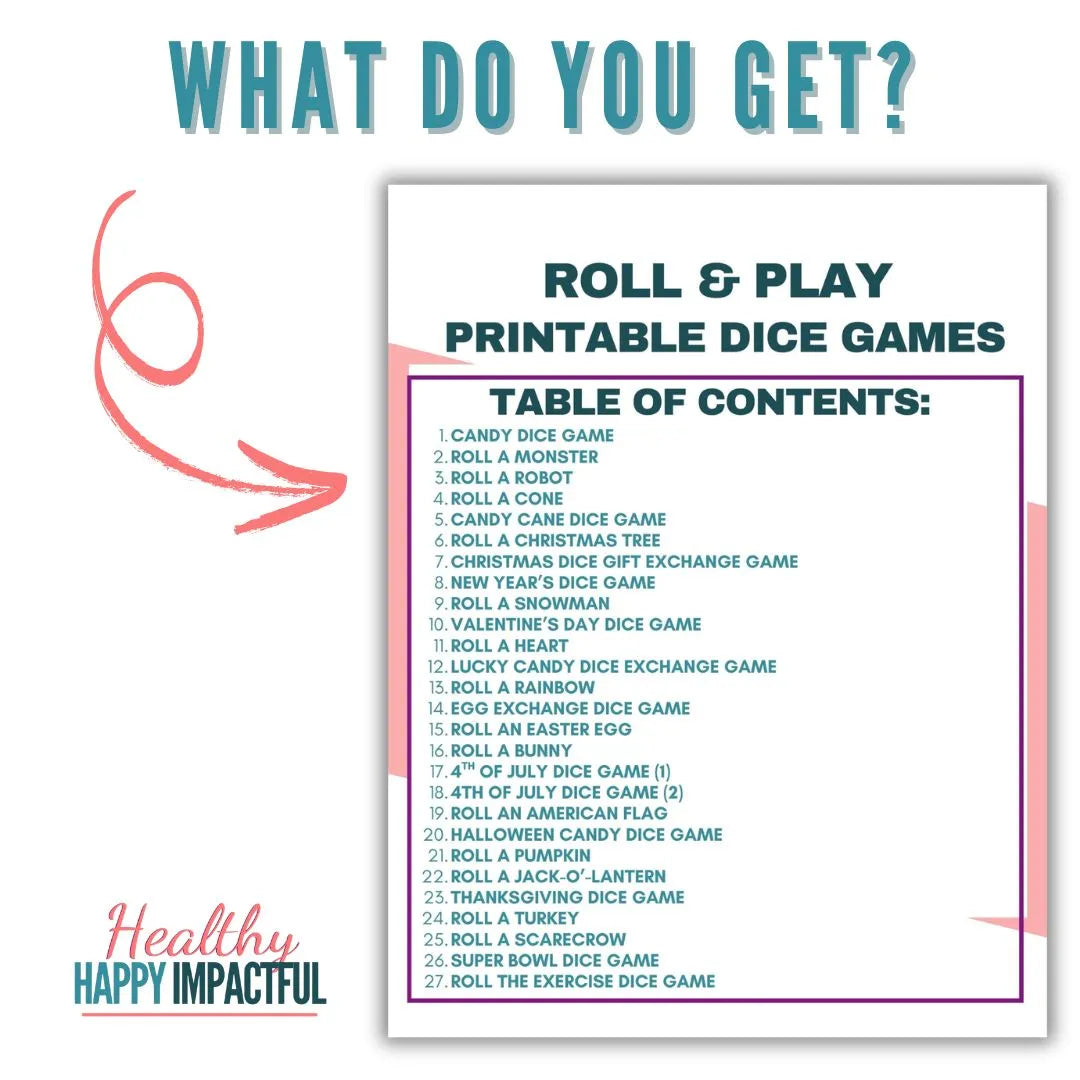 Roll & Play Printable Dice Games