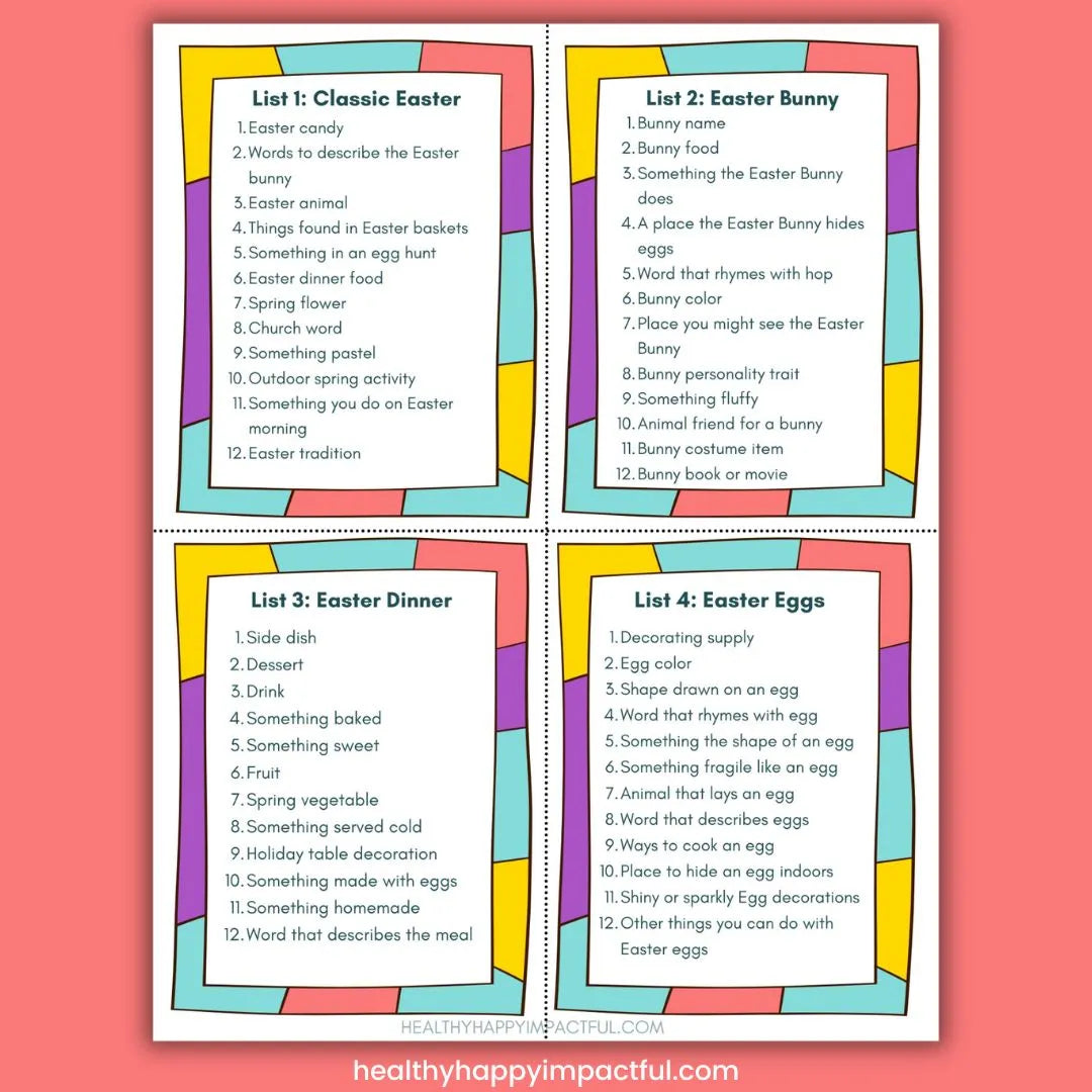Easter Scattergories Game