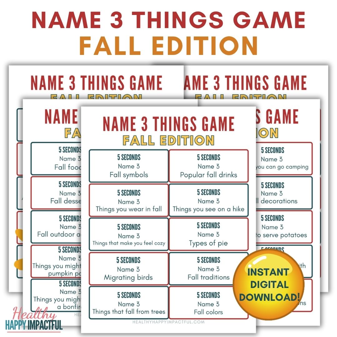 Fall Name 3 Things Game - Big Laughs in 5 Seconds or Less