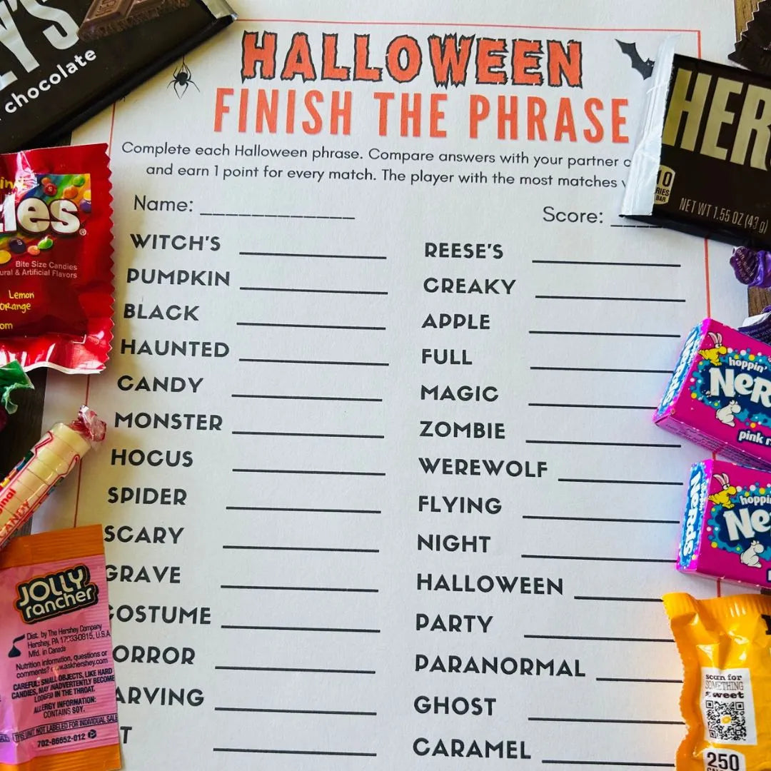 Halloween Finish The Phrase Game Printable