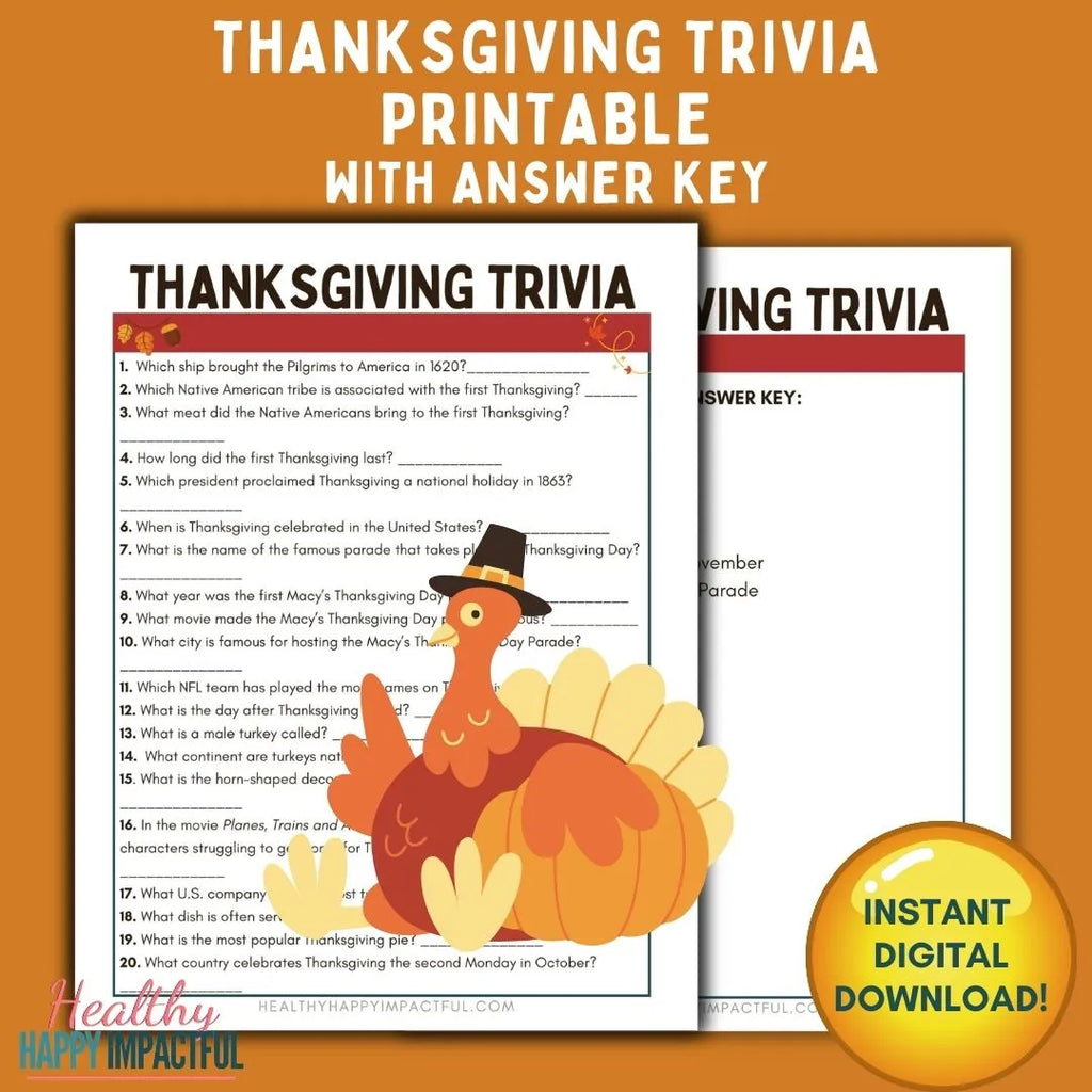 Thanksgiving Trivia Printable - Who Knows This Holiday Best?