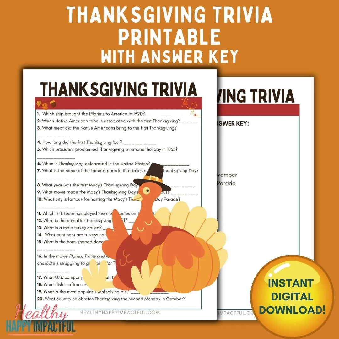 Thanksgiving Trivia Printable - Who Knows This Holiday Best?
