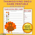 Thanksgiving Emoji Game Printable - Decode it Before They Do!