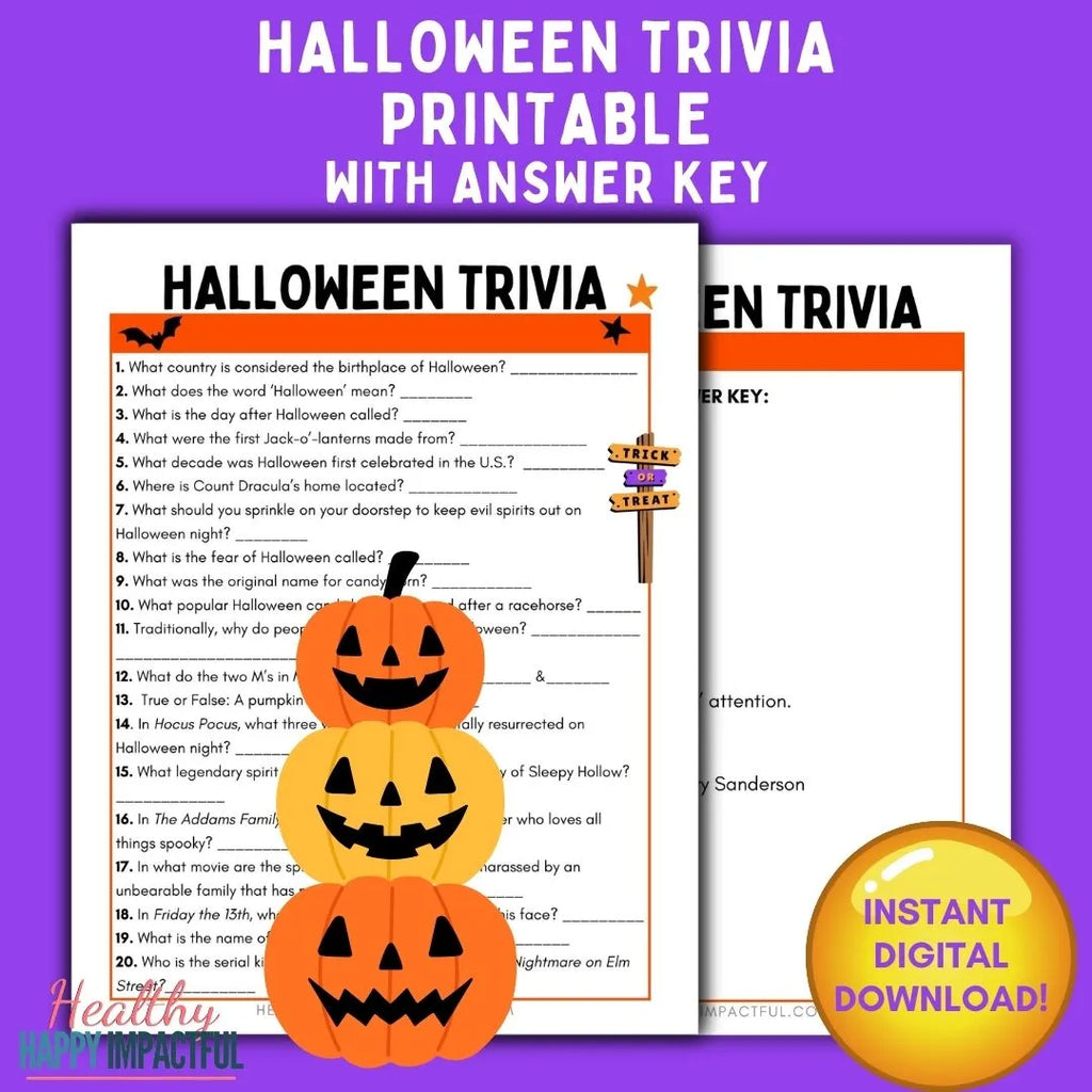 Halloween Trivia Printable