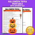 Halloween Trivia Printable