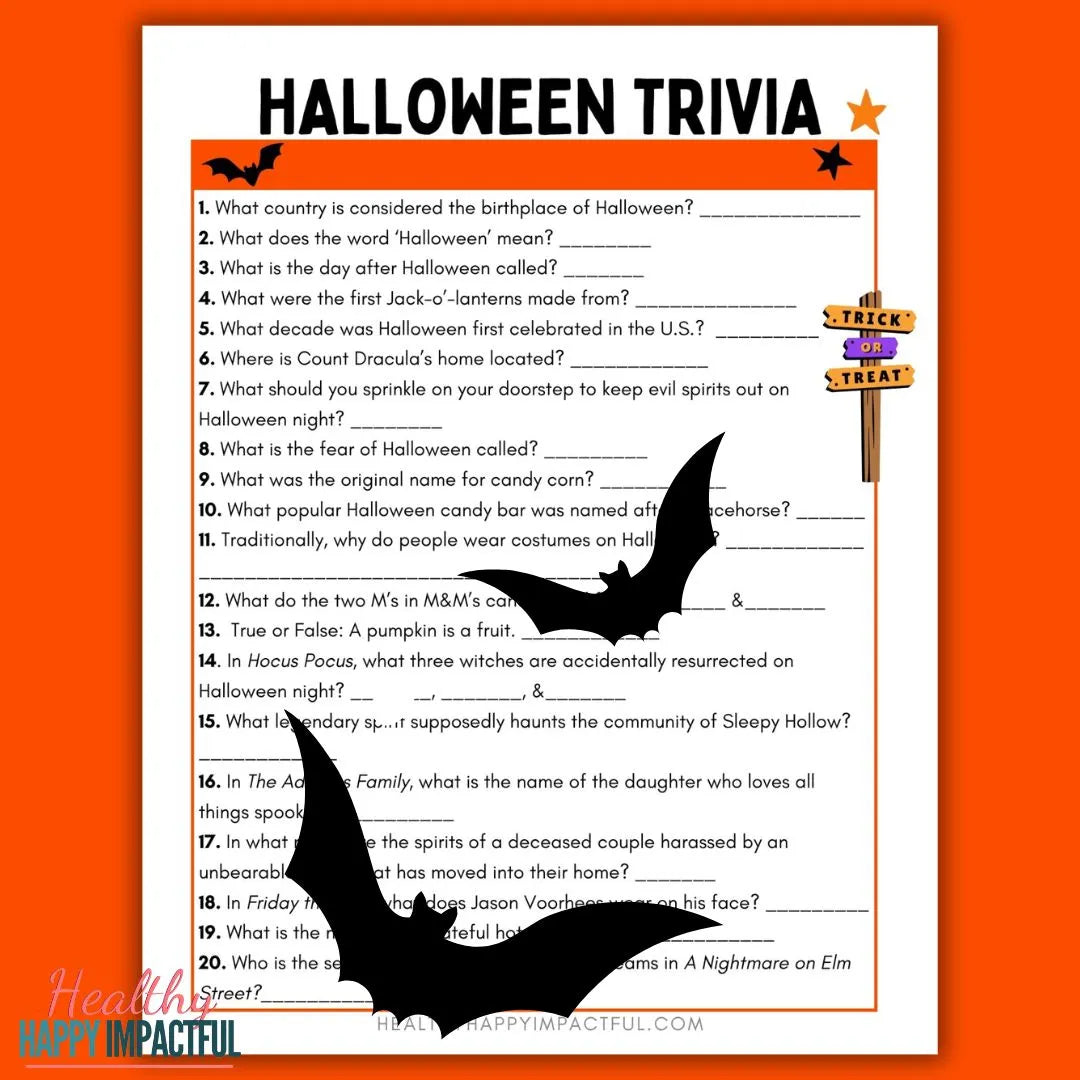Halloween Trivia Printable