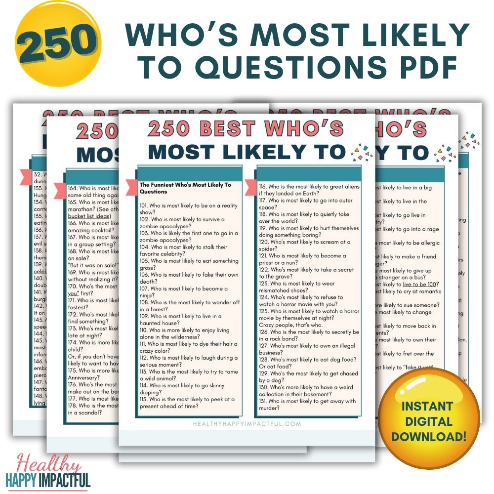 Who's Most Likely To Questions Pack – Healthy Happy Impactful