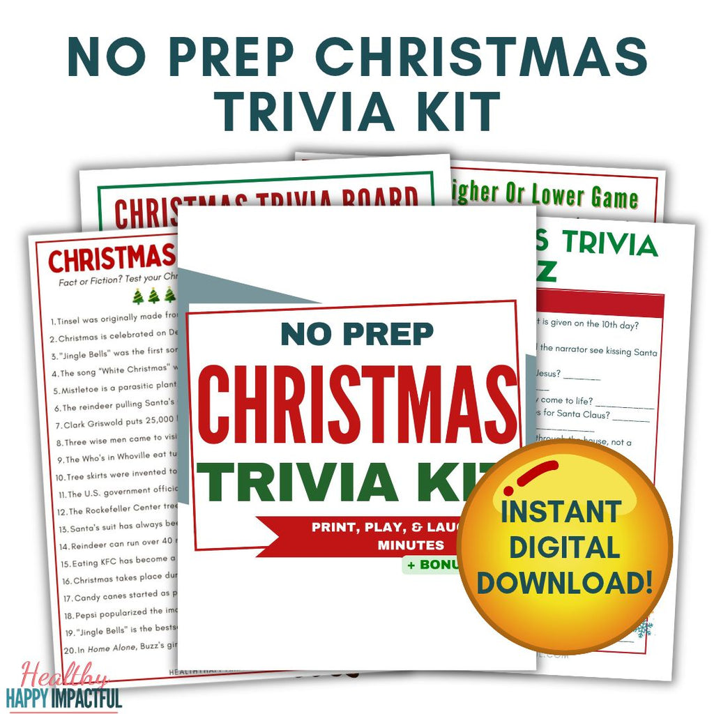 No Prep Christmas Trivia Kit - Print & Play in 5 Minutes