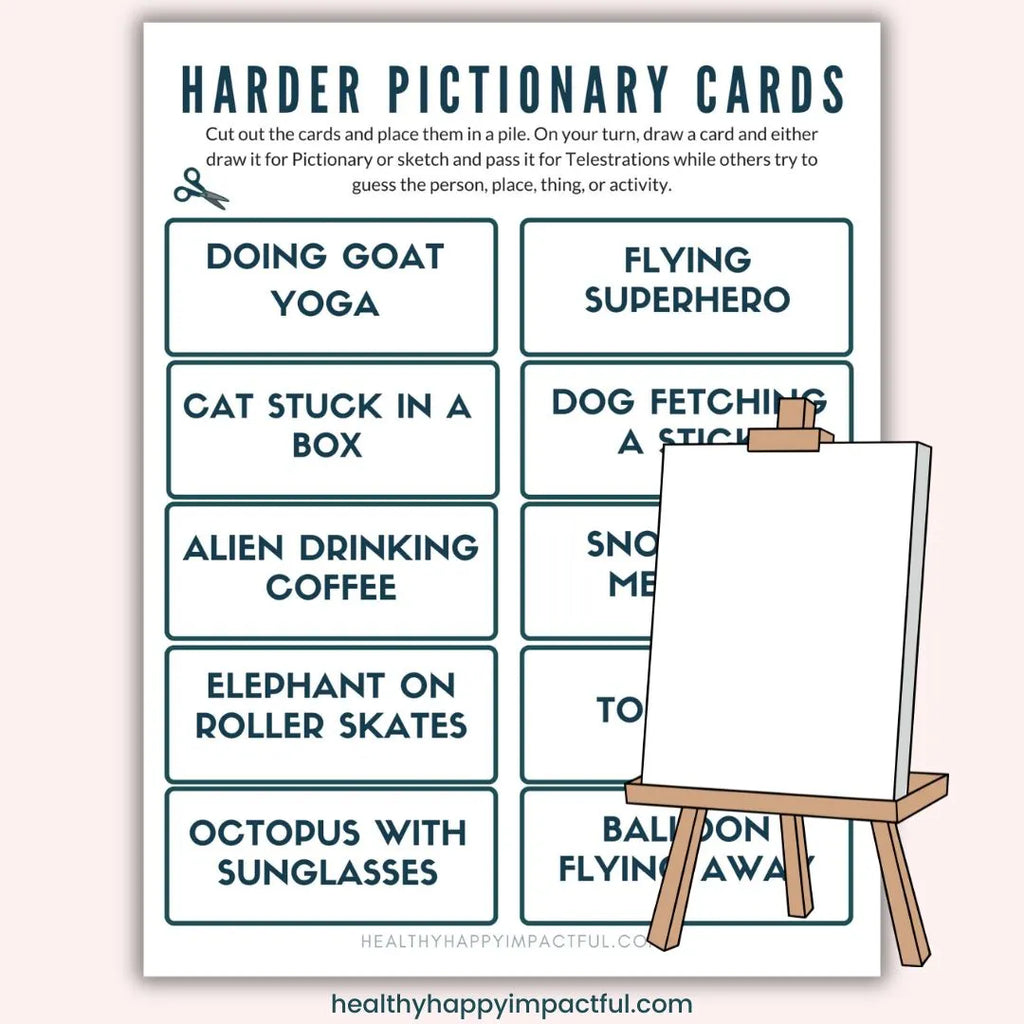 Family Pictionary Game Cards