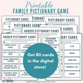 Family Pictionary Game Cards