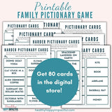 Family Pictionary Game Cards