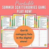 Summer Scattergories Game