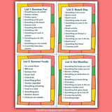 Summer Scattergories Game
