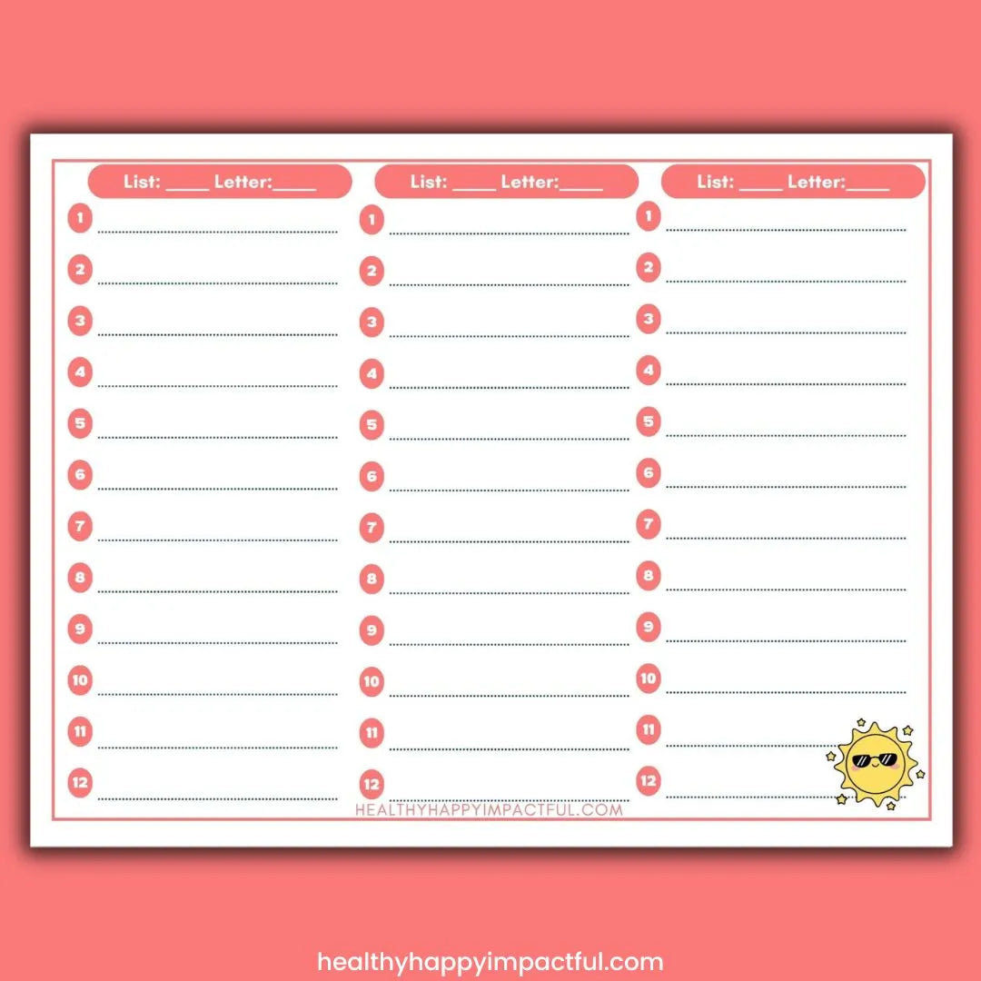Summer Scattergories Game