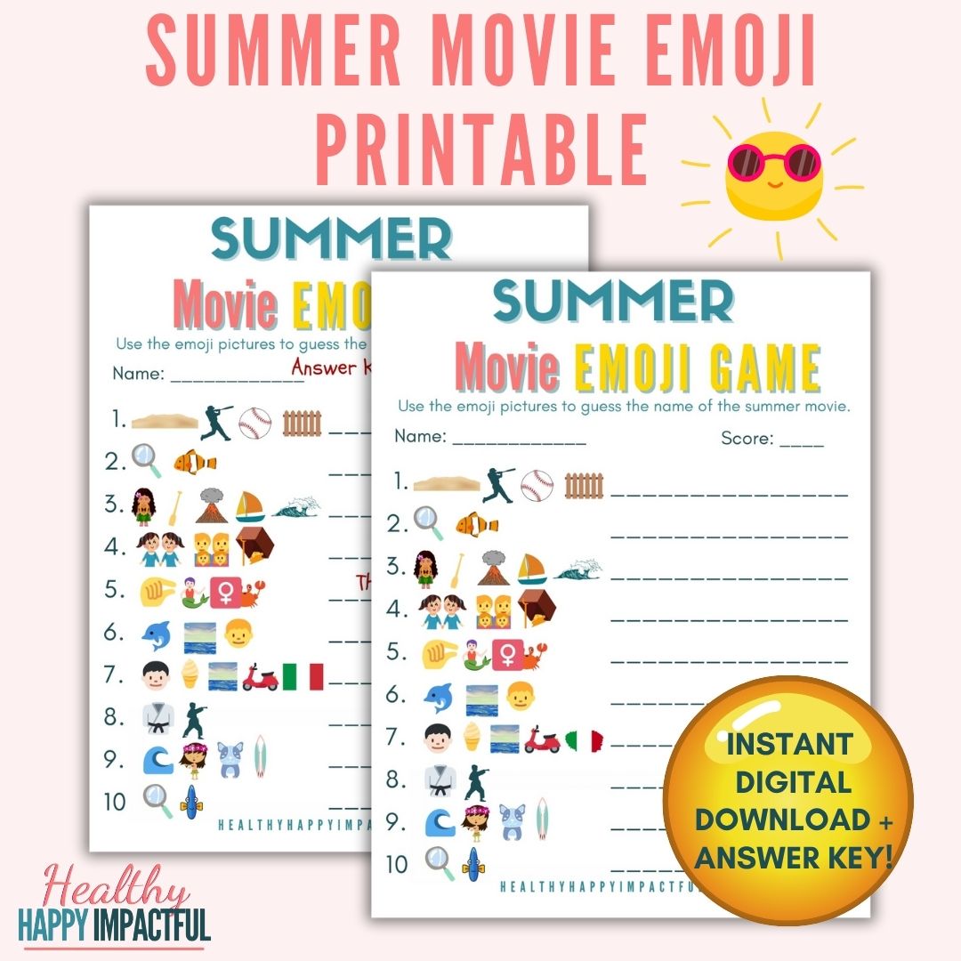 Summer Movie Emoji Printable