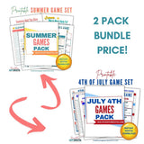 Summer and 4th of July Games Pack Bundle