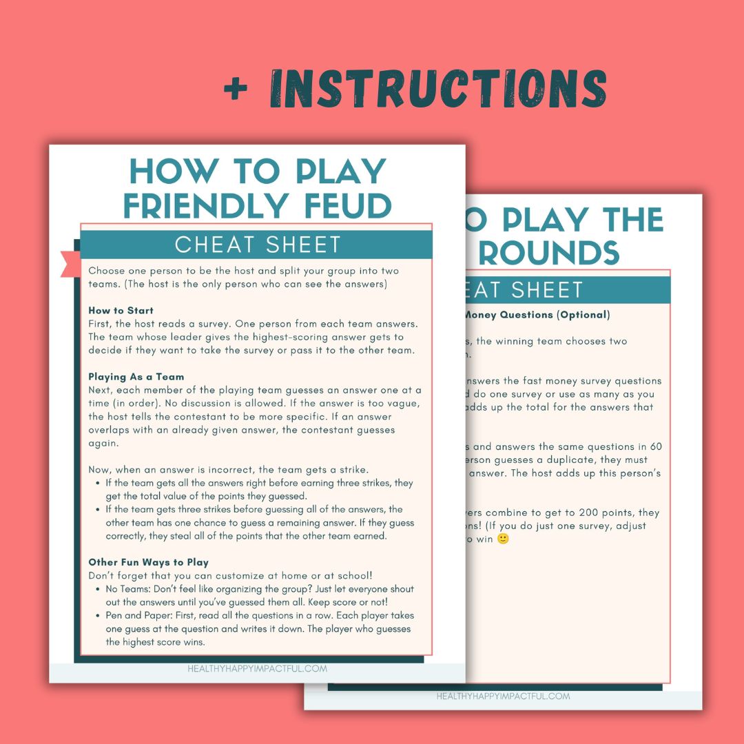 Summer Friendly Feud Game
