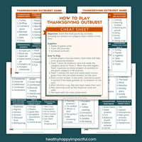 Thanksgiving Outburst Game Cards