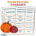 Thanksgiving Charades Game Cards - Hilarious Act It Out Fun For All Ages