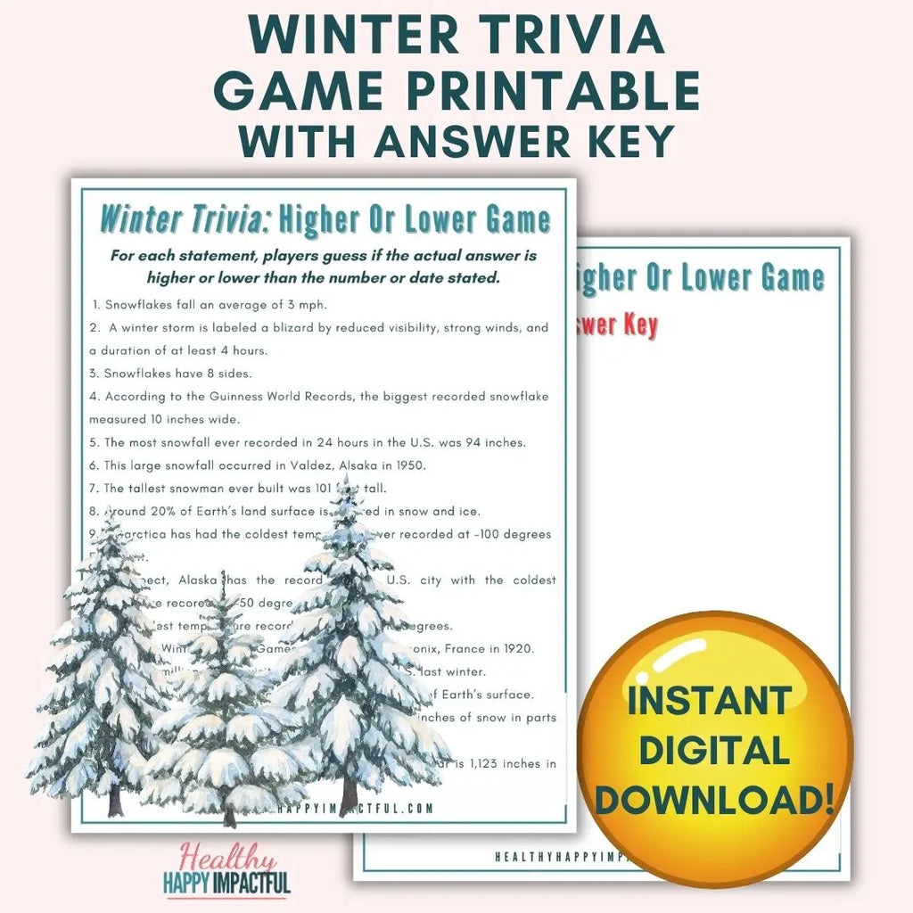 Winter Trivia Higher Lower Game