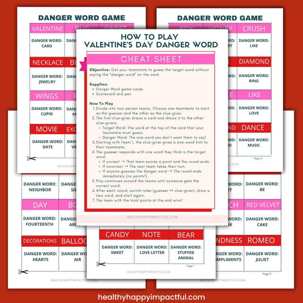 Valentine's Day Danger Word Game