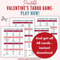 Valentines Day Taboo Cards