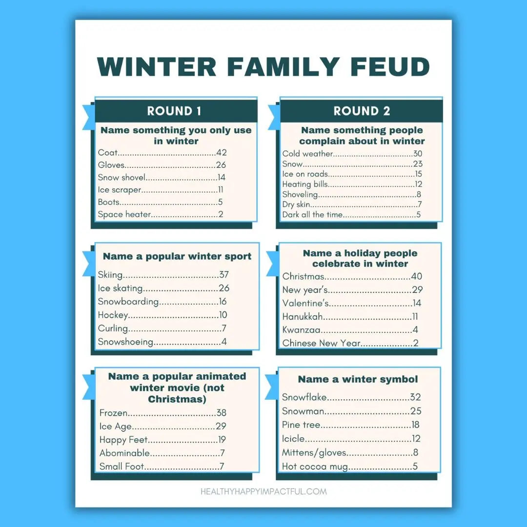Winter Family Feud Game