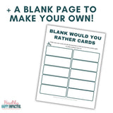Would You Rather Printable Cards