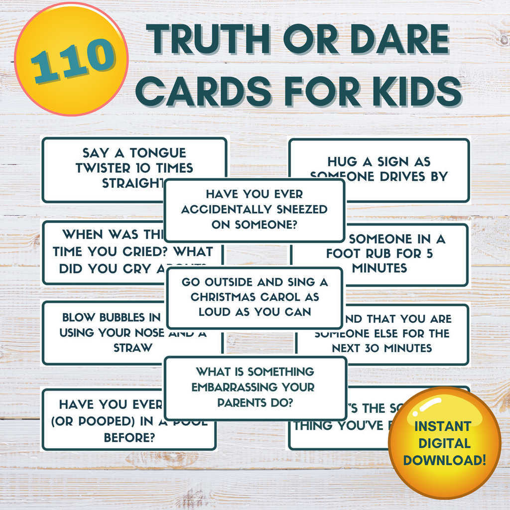 Fun Truth or Dare Game for Kids & Family Healthy Happy Impactful™