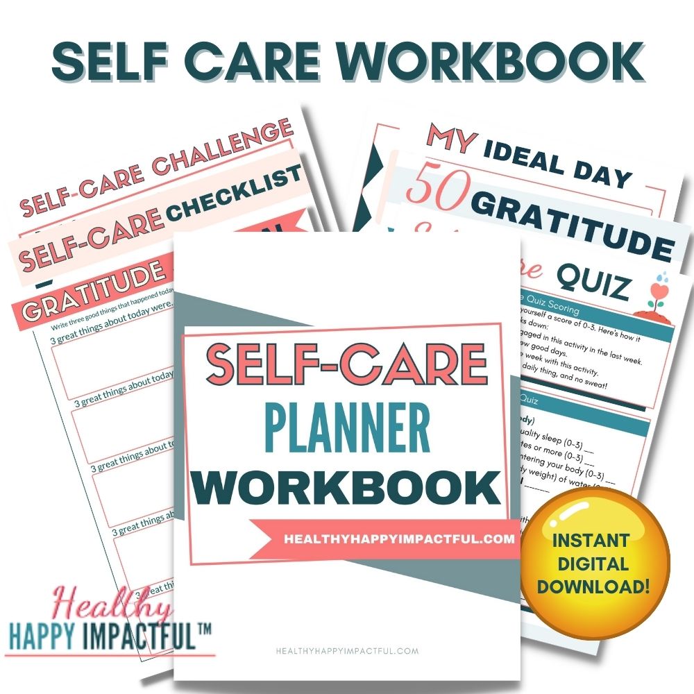 Self Care Workbook + Personal Growth Planner BUNDLE Healthy Happy Impactful®