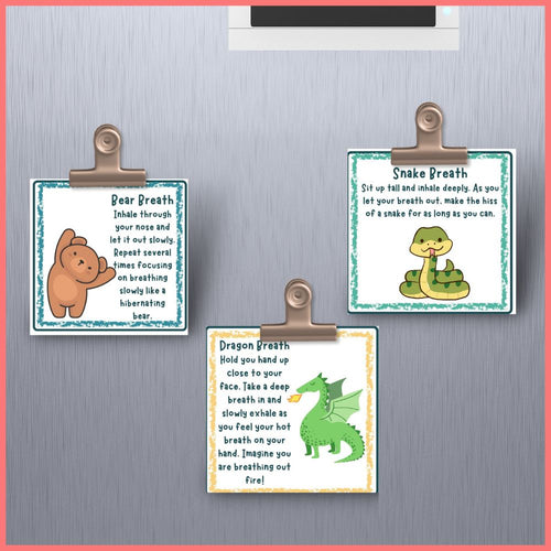 Animal Breathing Exercises For Kids Cards
