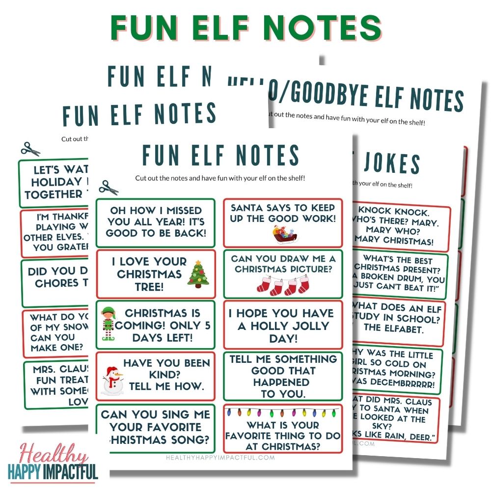 Elf Notes & Letters | Arrival & Goodbye Notes | Silly Elf Jokes