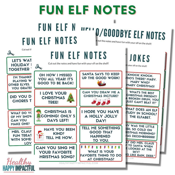 Elf Notes & Letters | Arrival & Goodbye Notes | Silly Elf Jokes