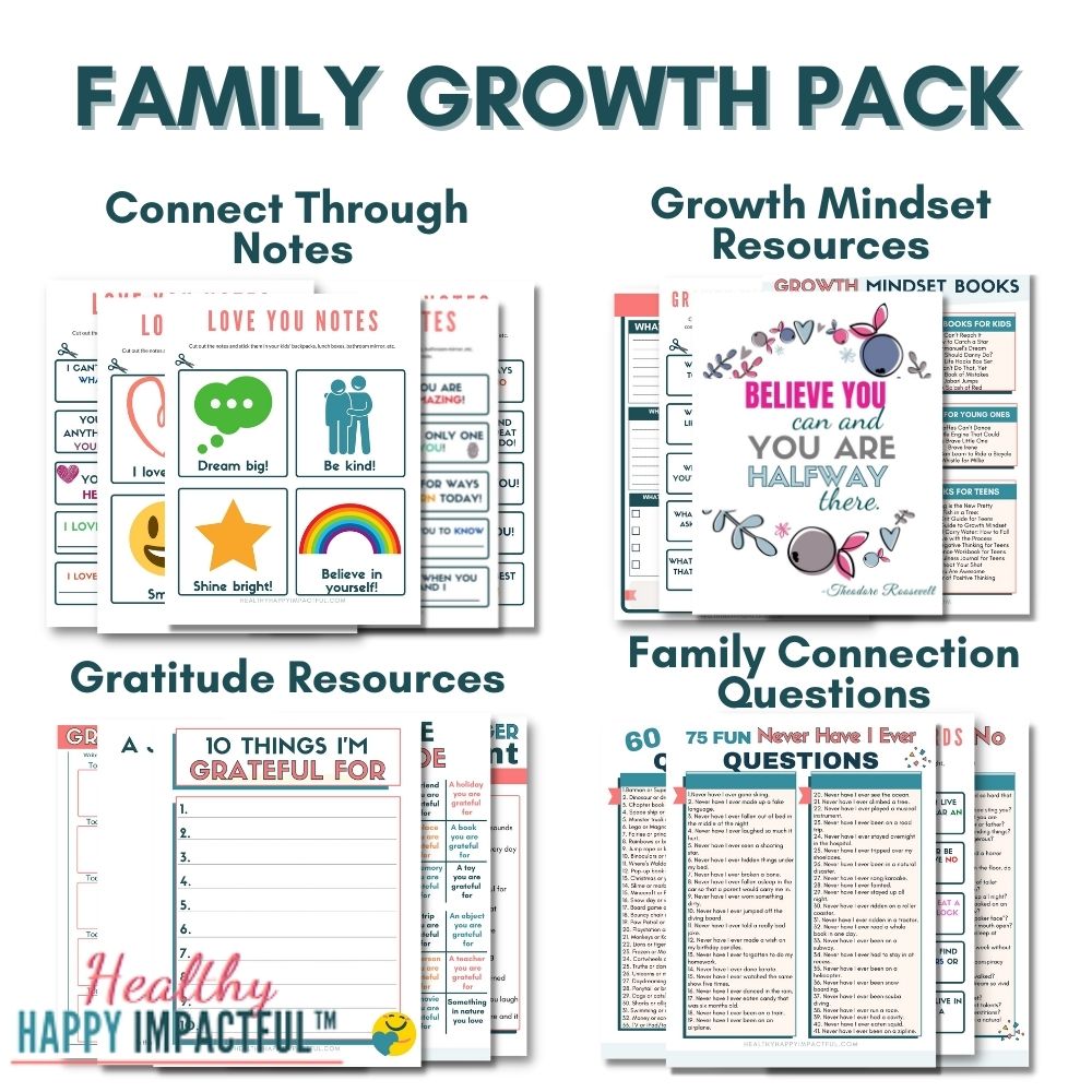 Family Growth Pack - Build Connection, Gratitude, & Mindset Together! Healthy Happy Impactful®