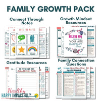 Family Growth Pack - Build Connection, Gratitude, & Mindset Together! Healthy Happy Impactful®