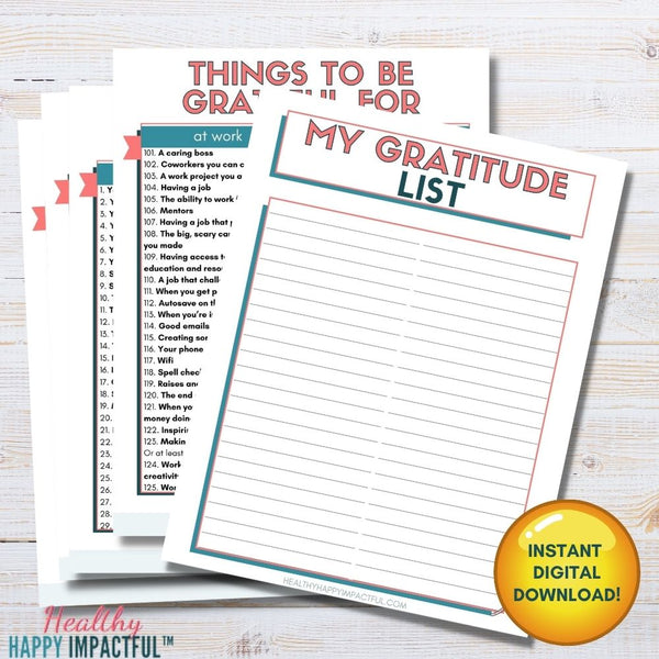 Things to Be Grateful For List | Gratitude List Template
