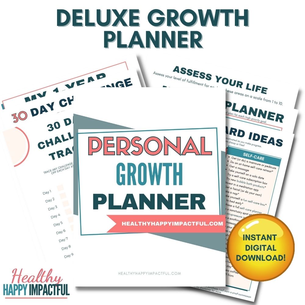 Self Care Workbook + Personal Growth Planner BUNDLE Healthy Happy Impactful®