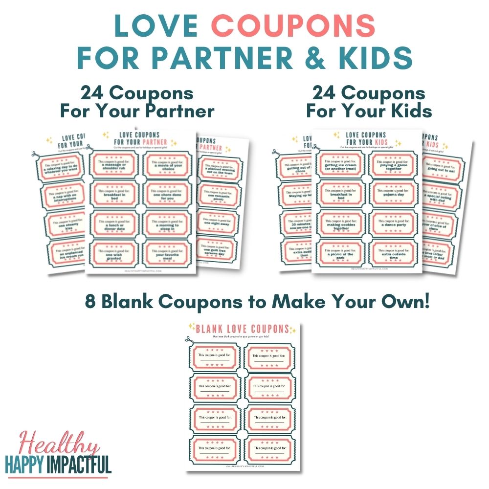 Love Coupons for Your Partner | Love Coupons for Kids Healthy Happy Impactful®