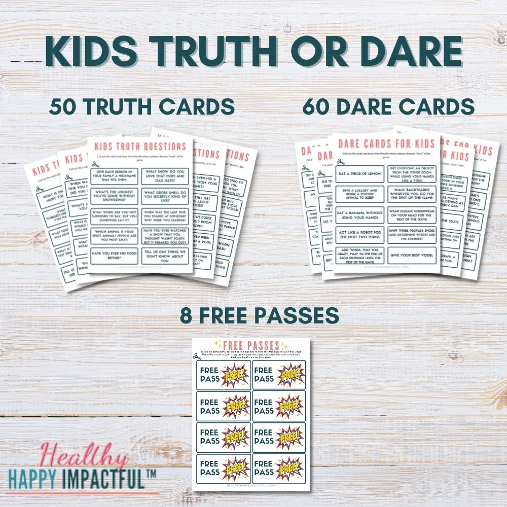 Fun Truth or Dare Game for Kids & Family Healthy Happy Impactful™