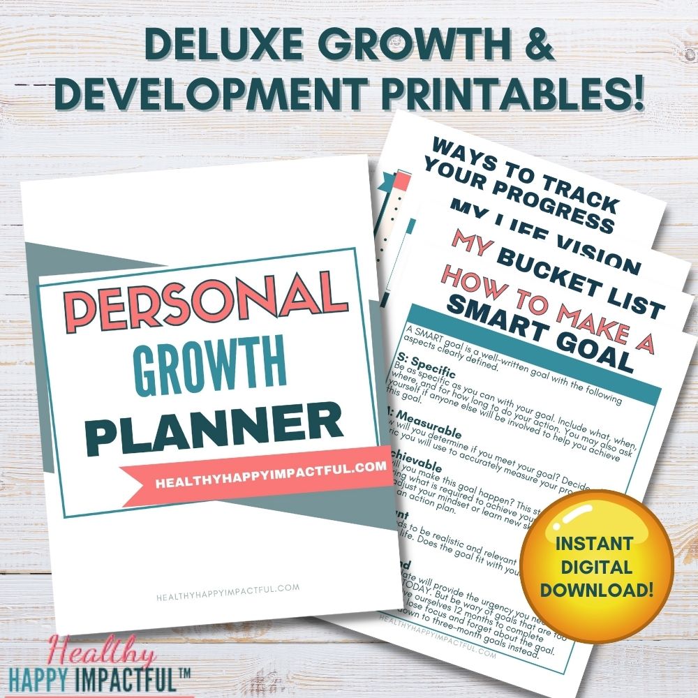 Personal Growth Planner | Goal Setting | Personal Development Workbook Healthy Happy Impactful®